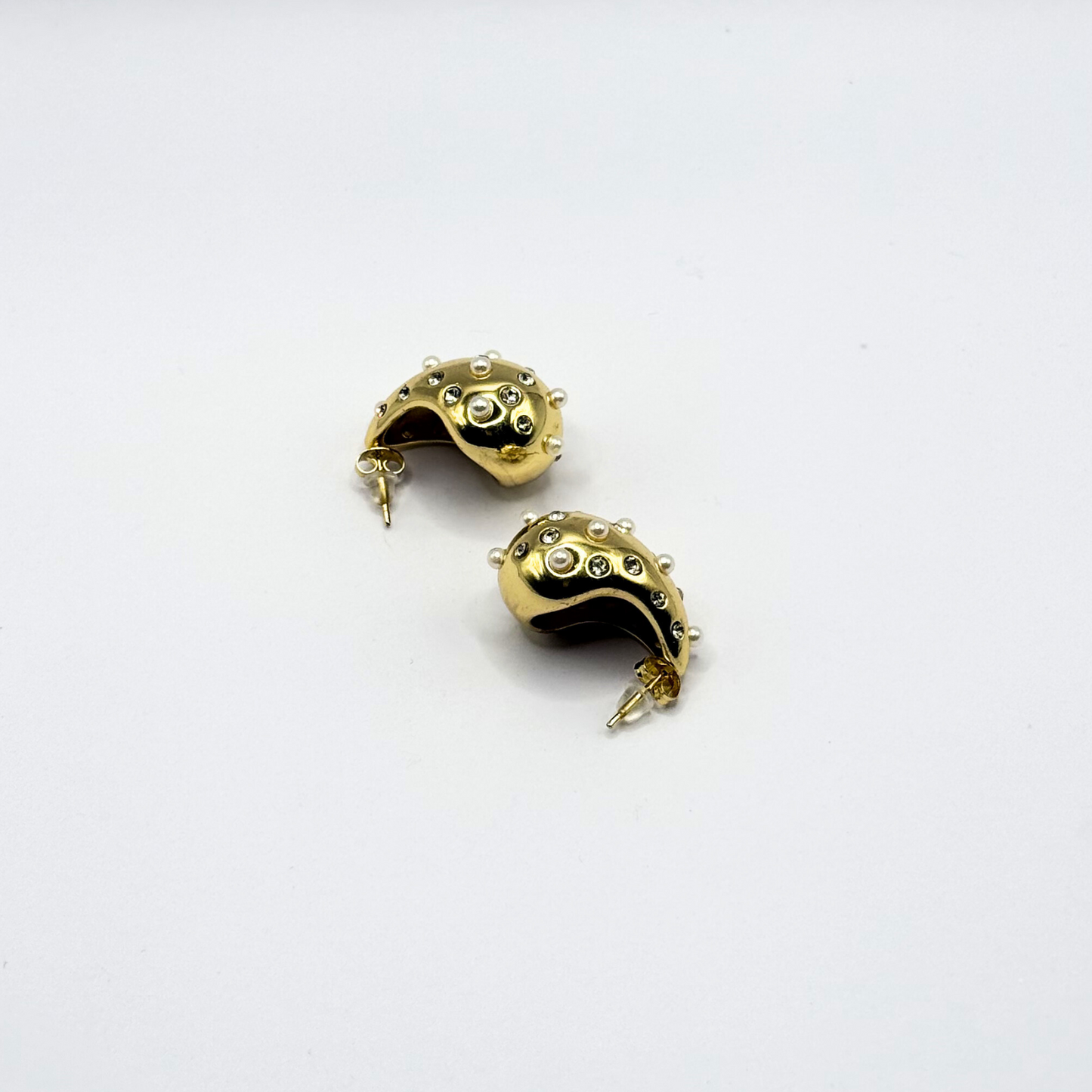 Raindrop Bottega Earrings - With Pearls and Diamonds