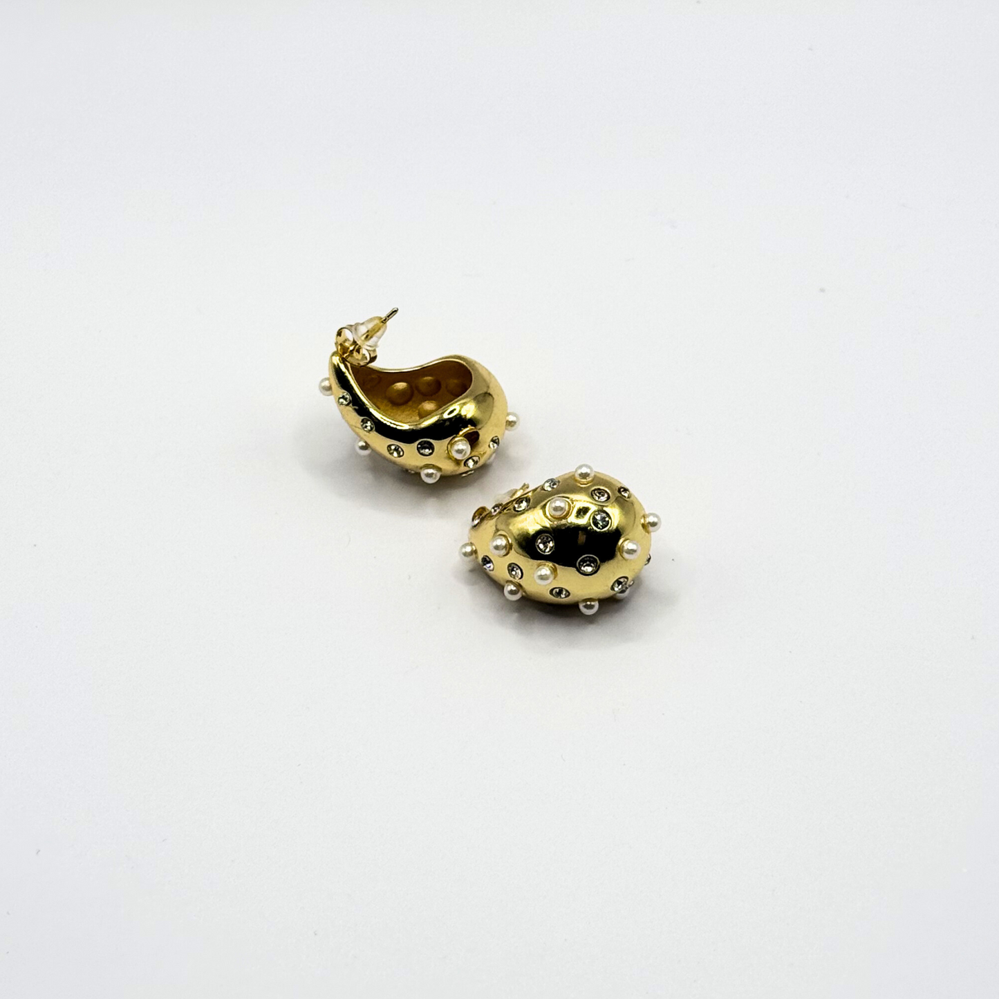 Raindrop Bottega Earrings - With Pearls and Diamonds
