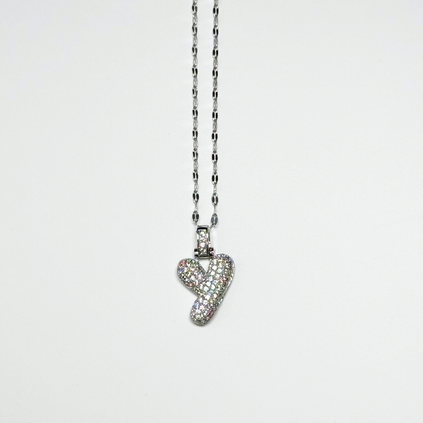 Gemma Initial Necklace- Y in Silver