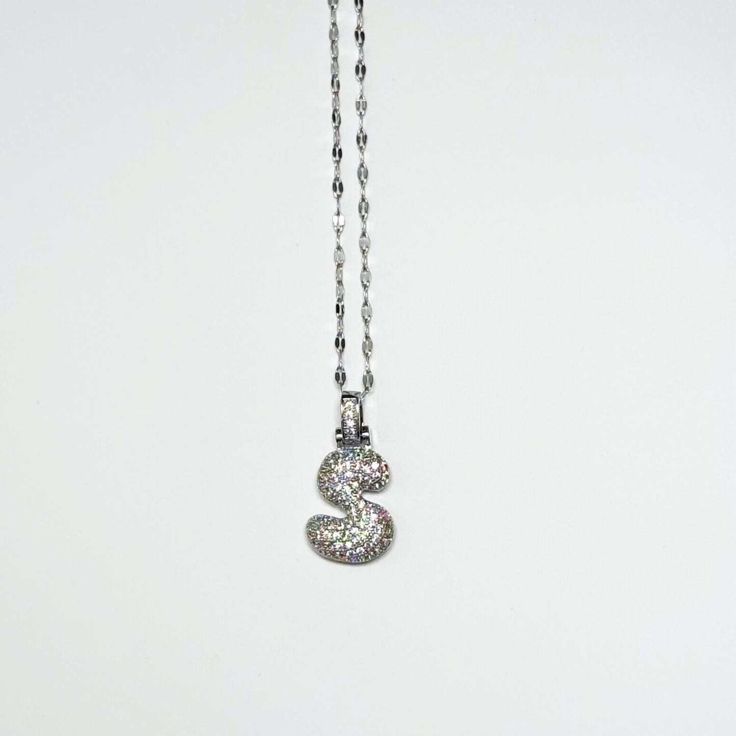 Gemma Initial Necklace- S in Silver