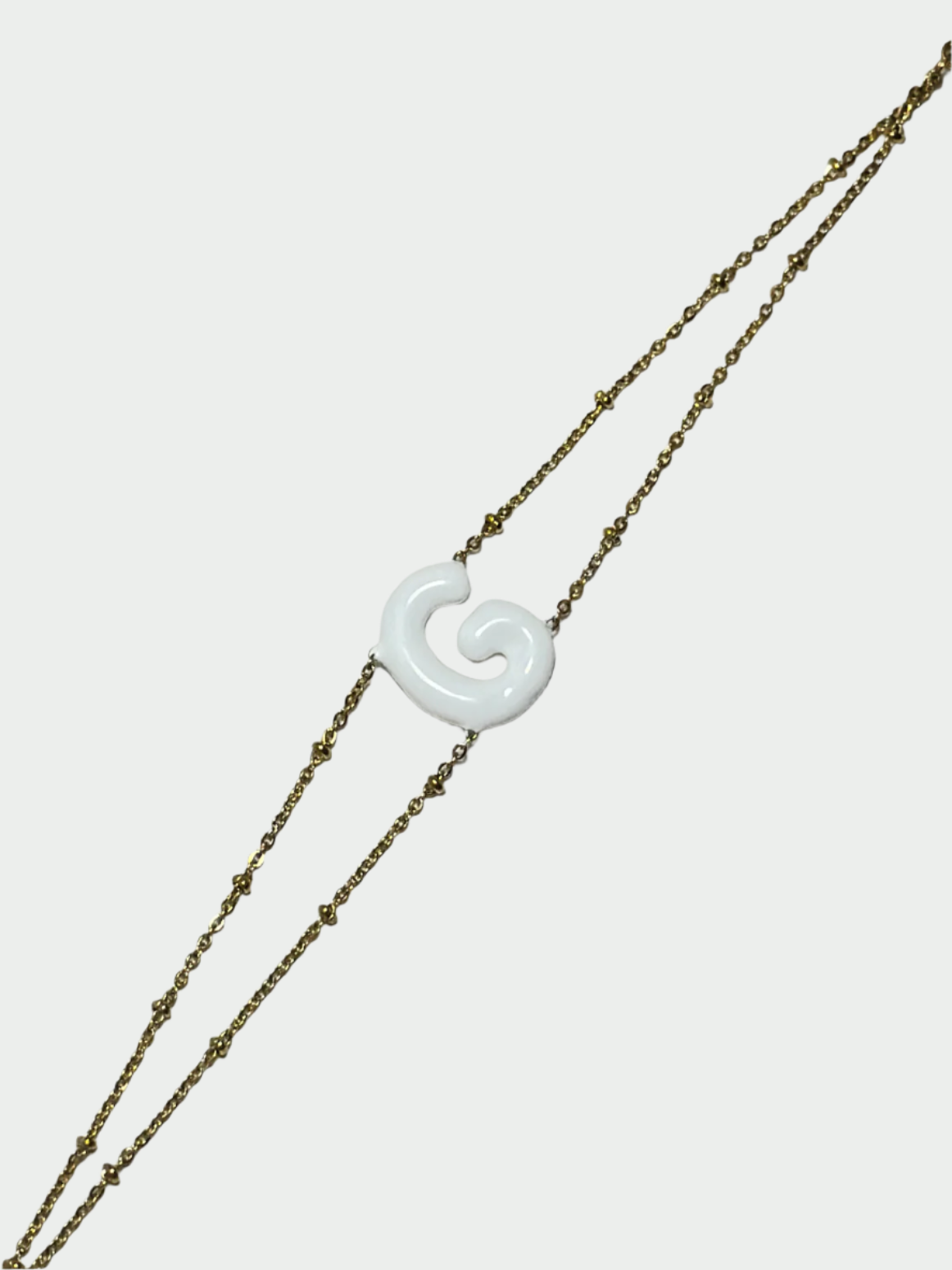 Colorful Initial Bracelet - G (White)