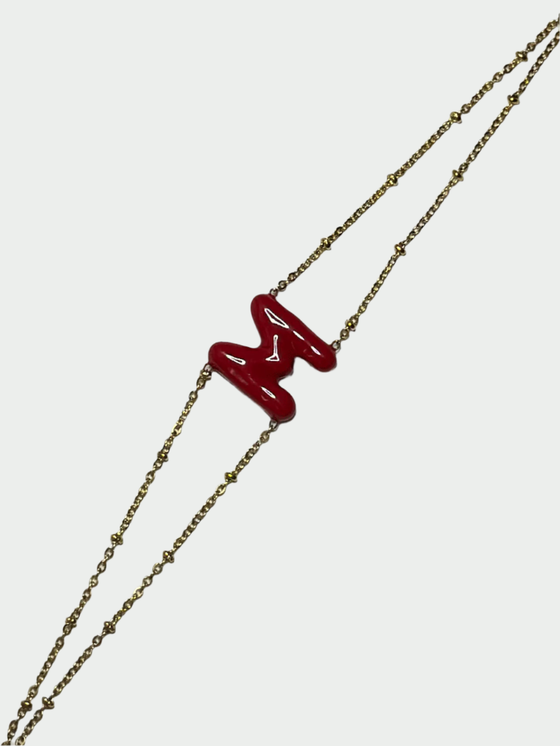 Colorful Initial Bracelet - M (Red)