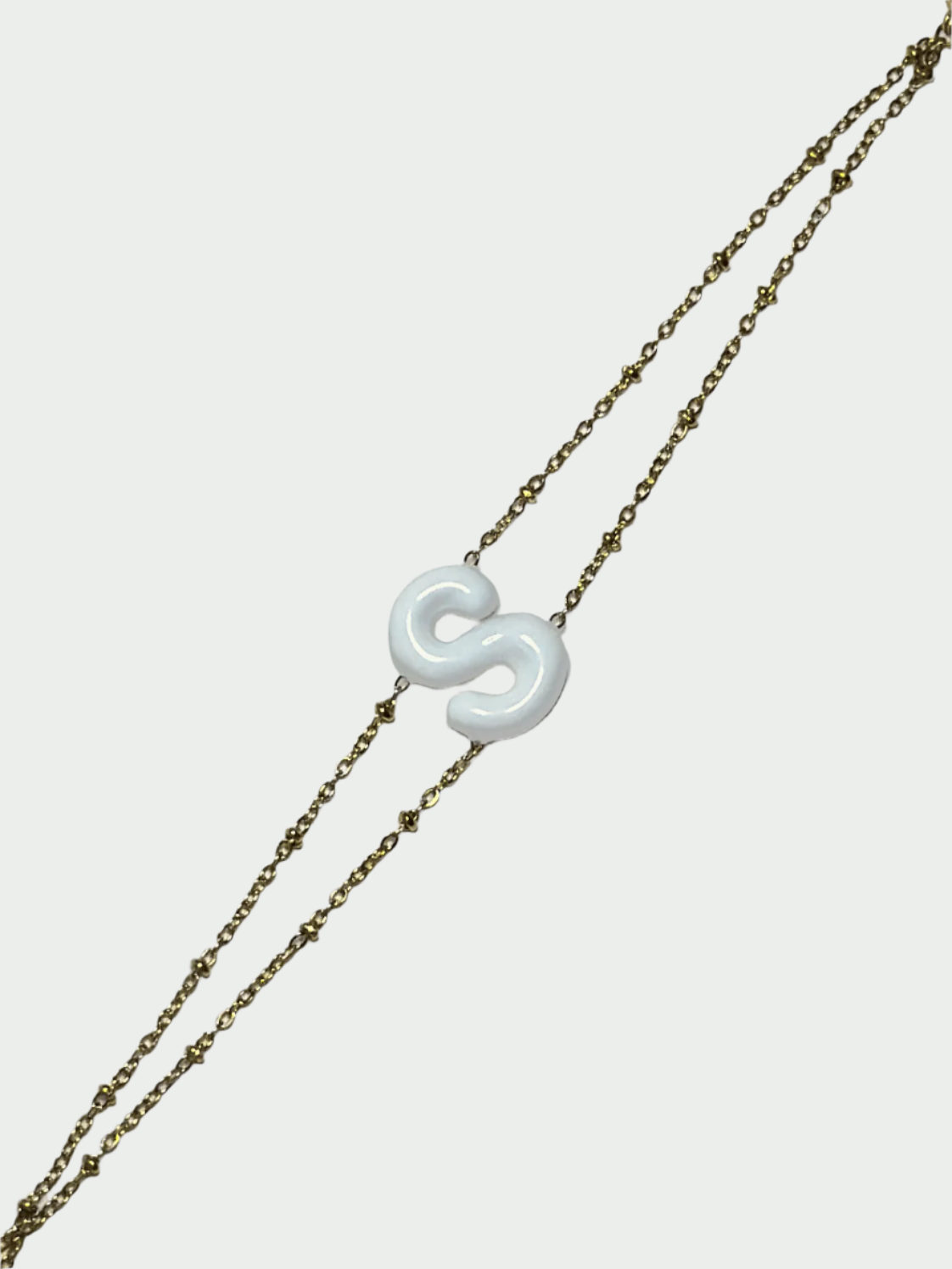 Colorful Initial Bracelet - S (White)