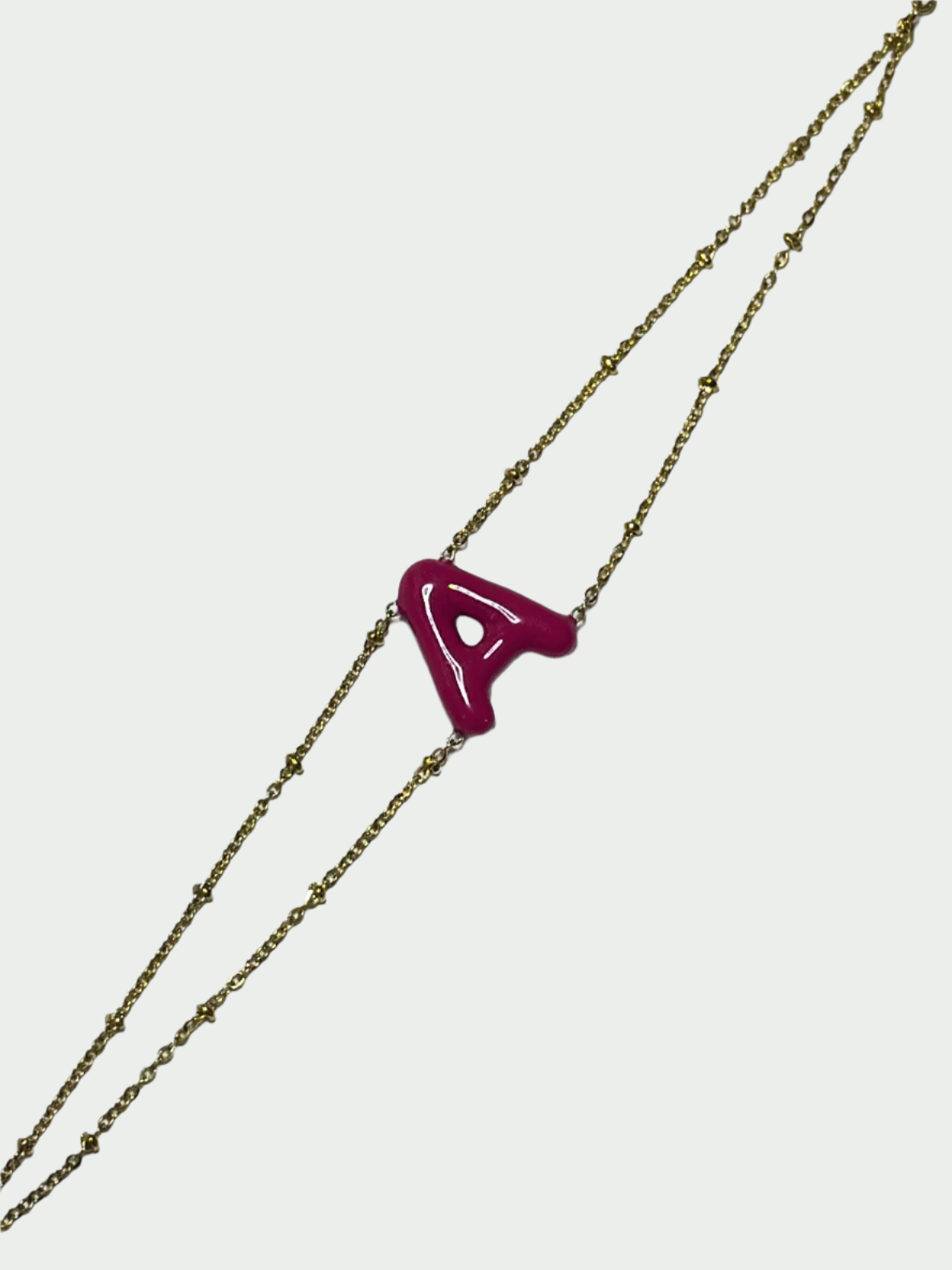 Colorful Initial Bracelet- A (Pink)