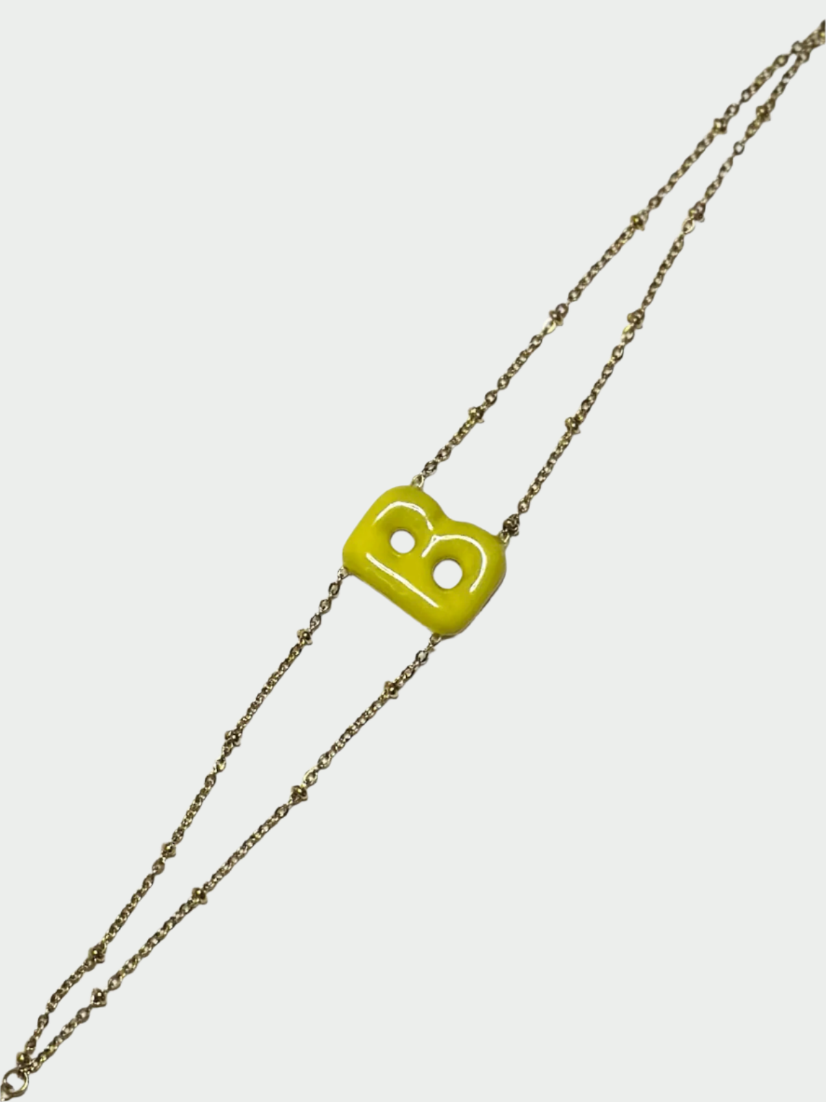 Colorful Initial Bracelet - B (Yellow)