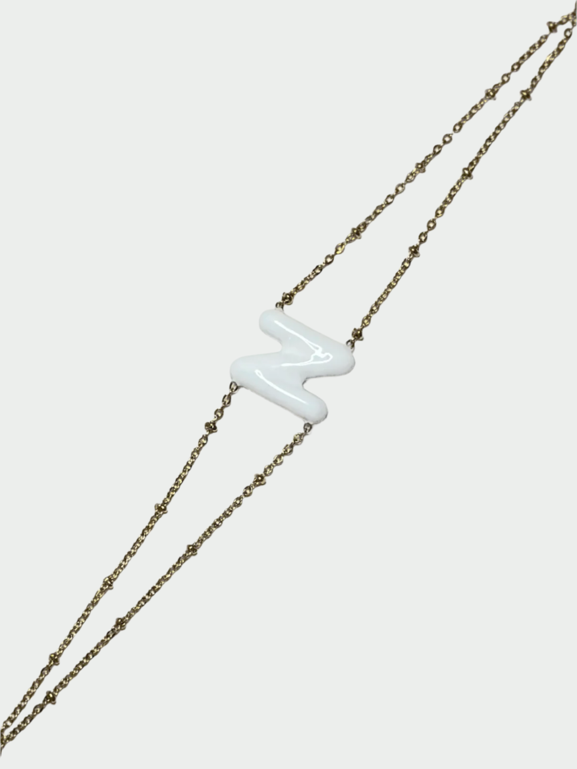 Colorful Initial Bracelet - N (White)
