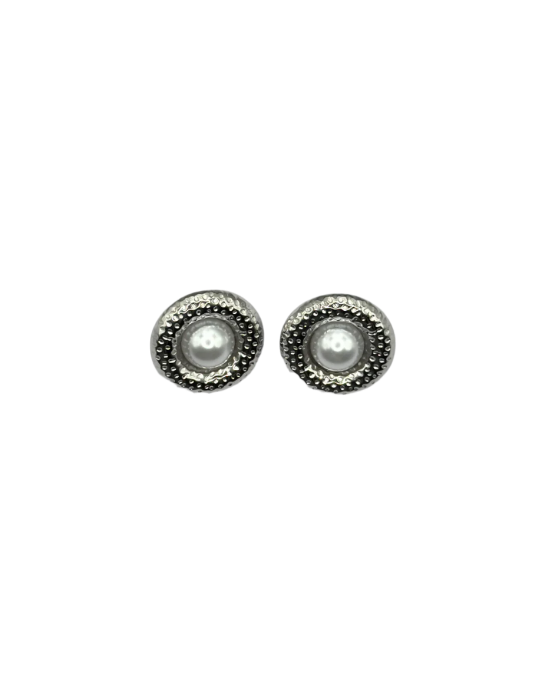 Oval Pearl Clip Earrings in Silver