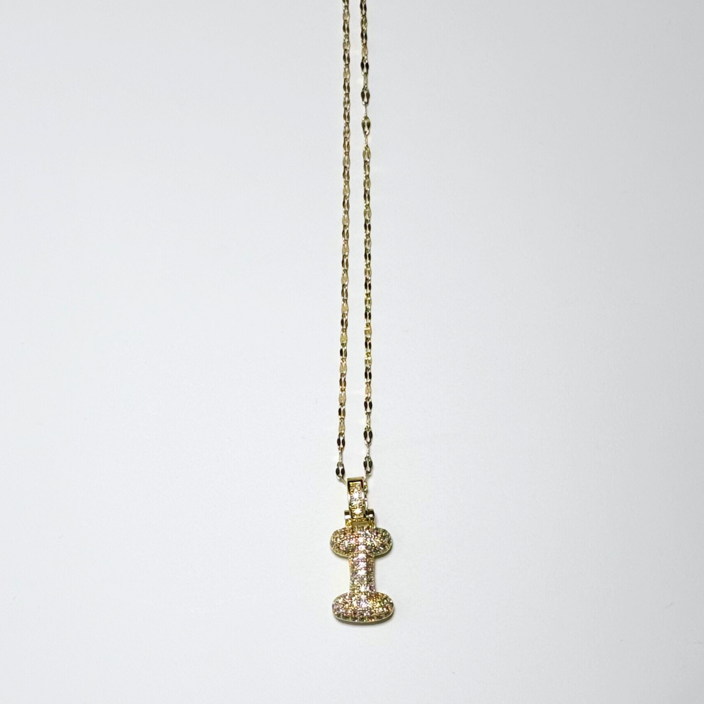 Gemma Initial Necklace- I in Gold