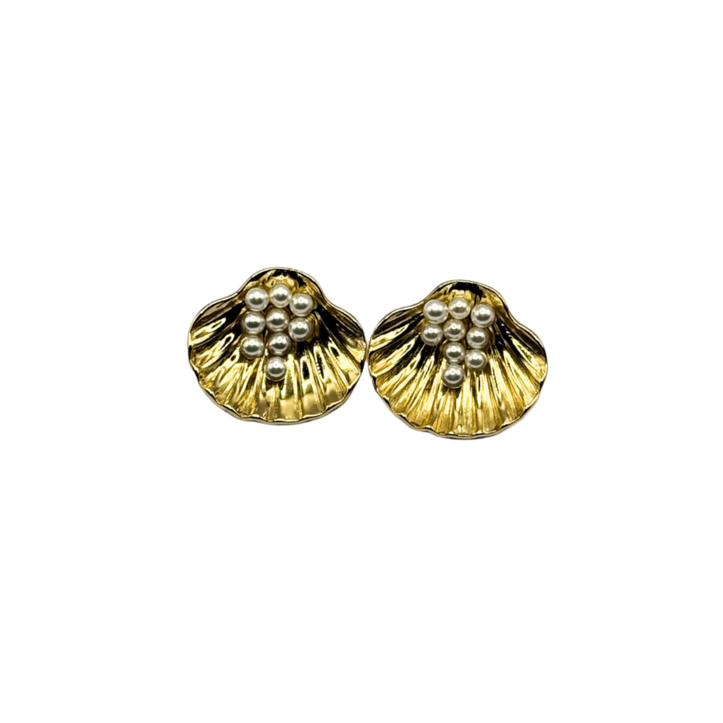 Shell Earrings with Pearls