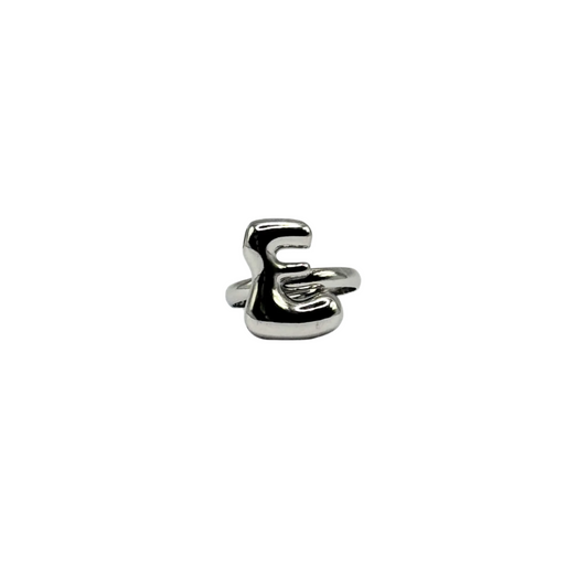 IG Initial Ring - E Silver