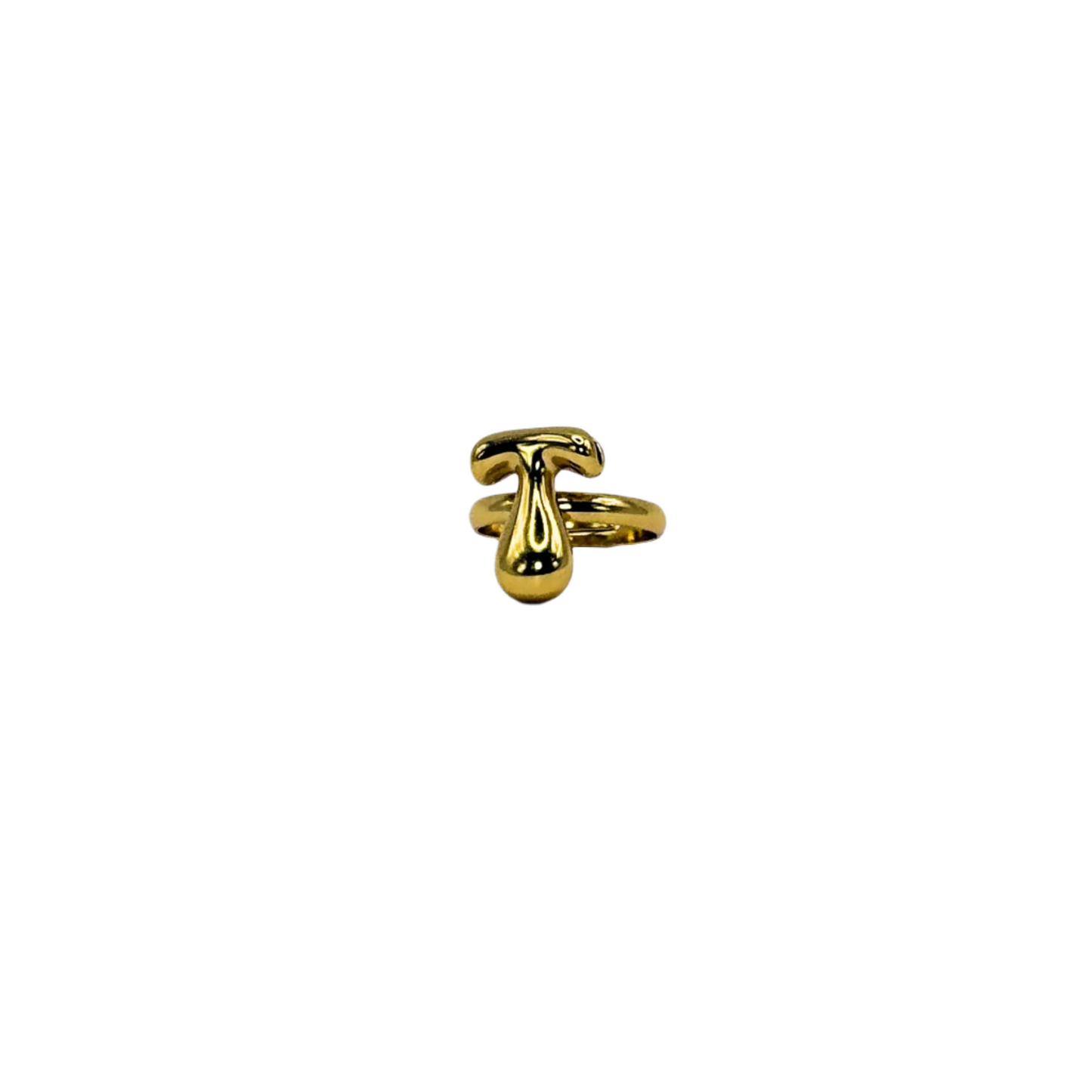 IG Initial Ring - T Gold