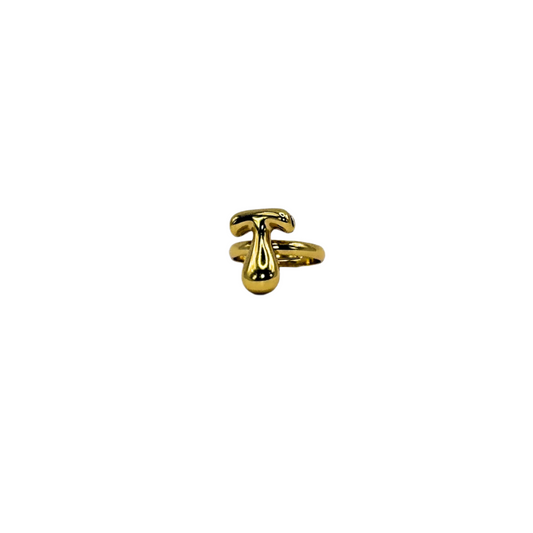 IG Initial Ring - T Gold