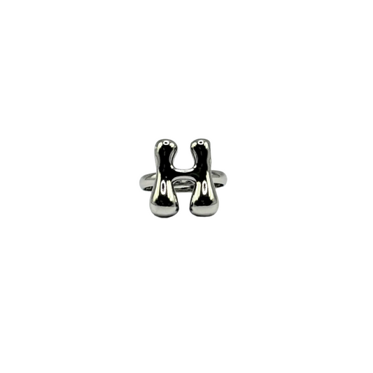 IG Initial Ring - H Silver