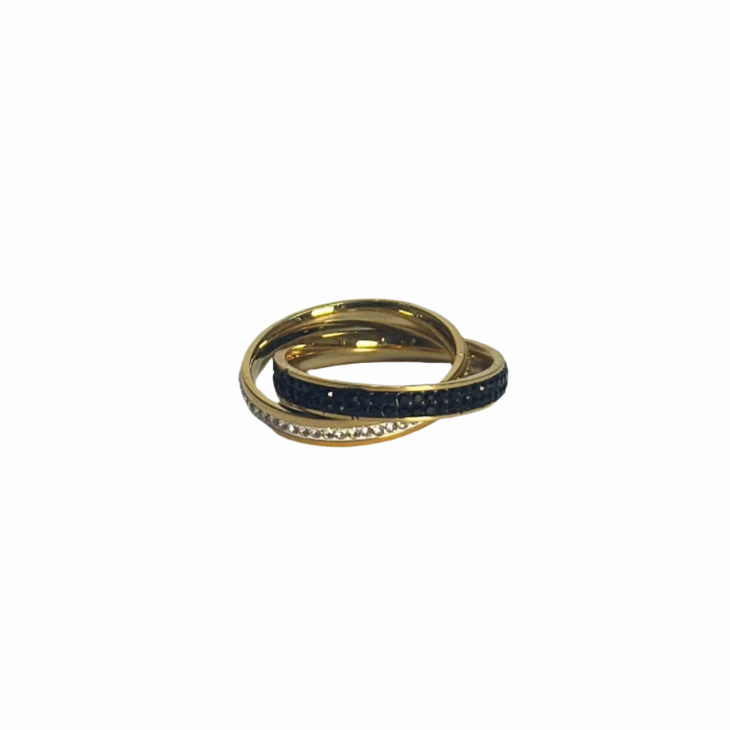 2-Tone Crossed Diamonds Ring