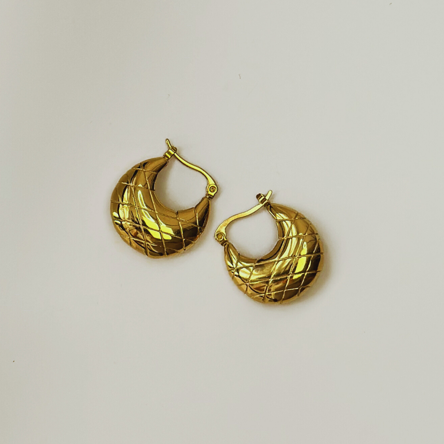 Quilted Hoop Earrings