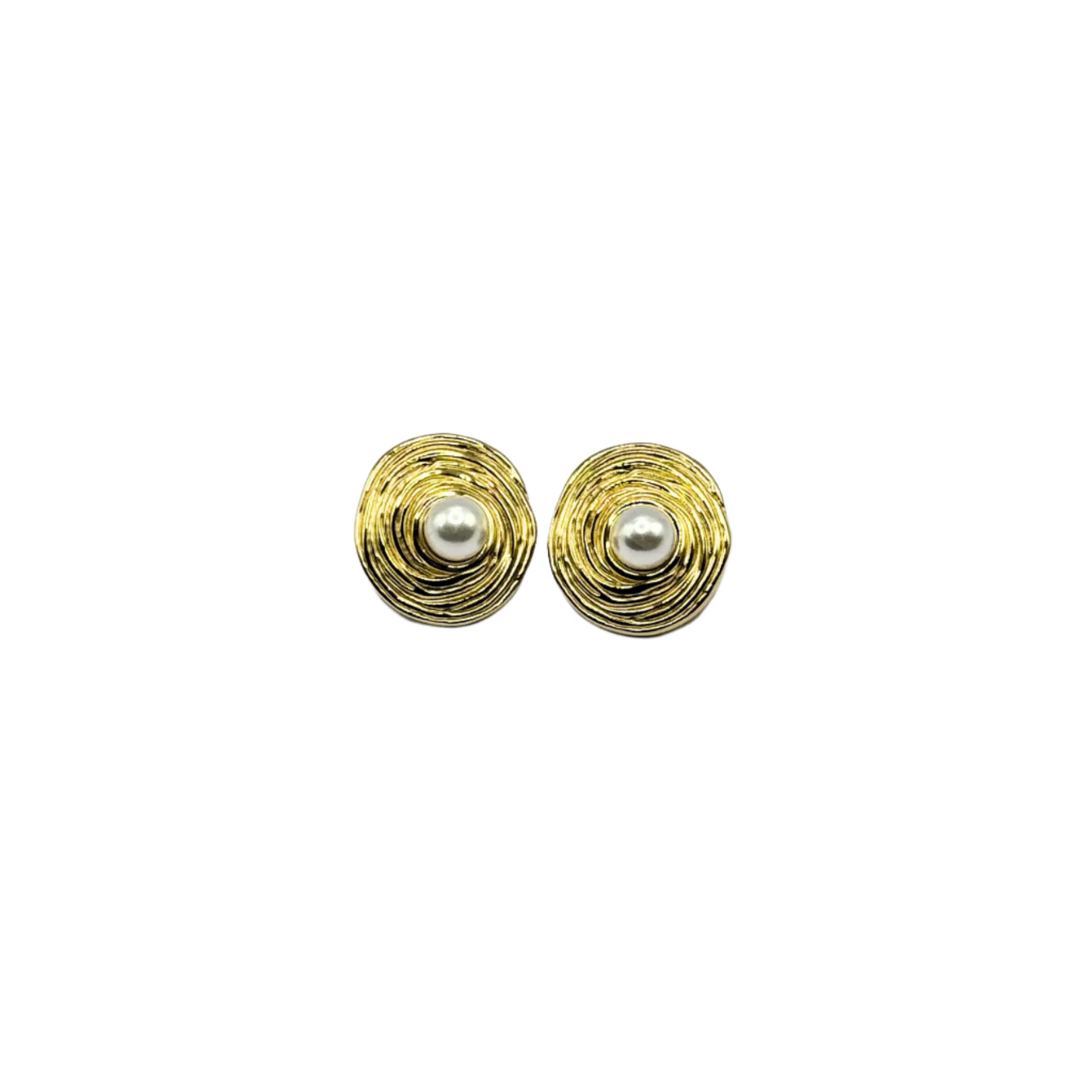 Pearl Earrings on Spiral Gold Plate