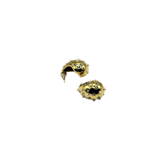 Raindrop Bottega Earrings - With Pearls and Diamonds