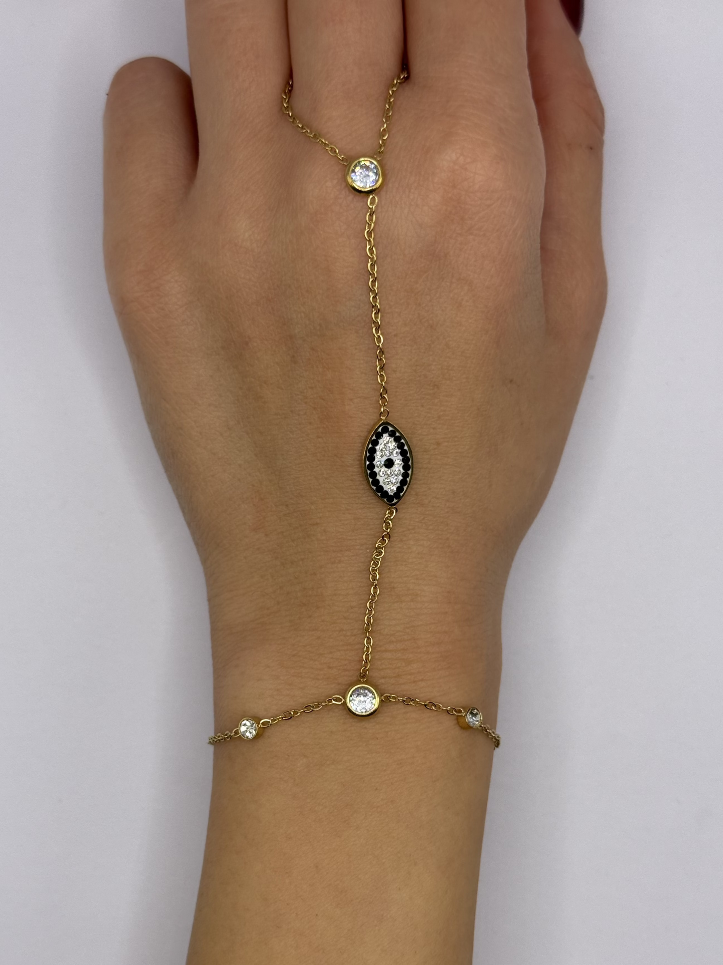 Diamond Nazar Hand Chain