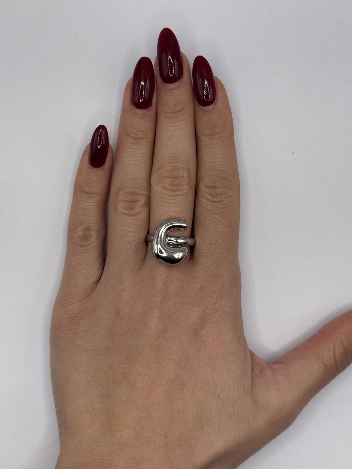 IG Initial Ring - C Silver