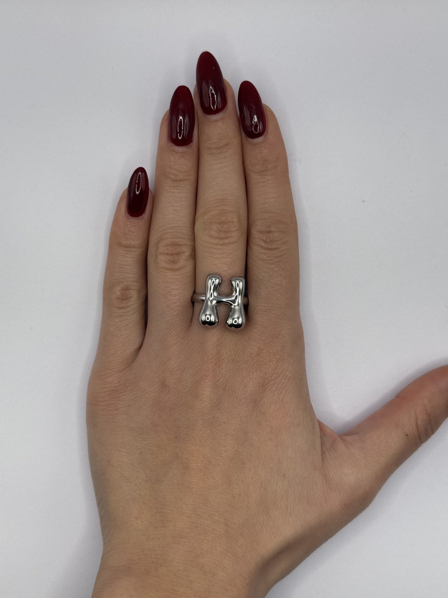 IG Initial Ring - H Silver
