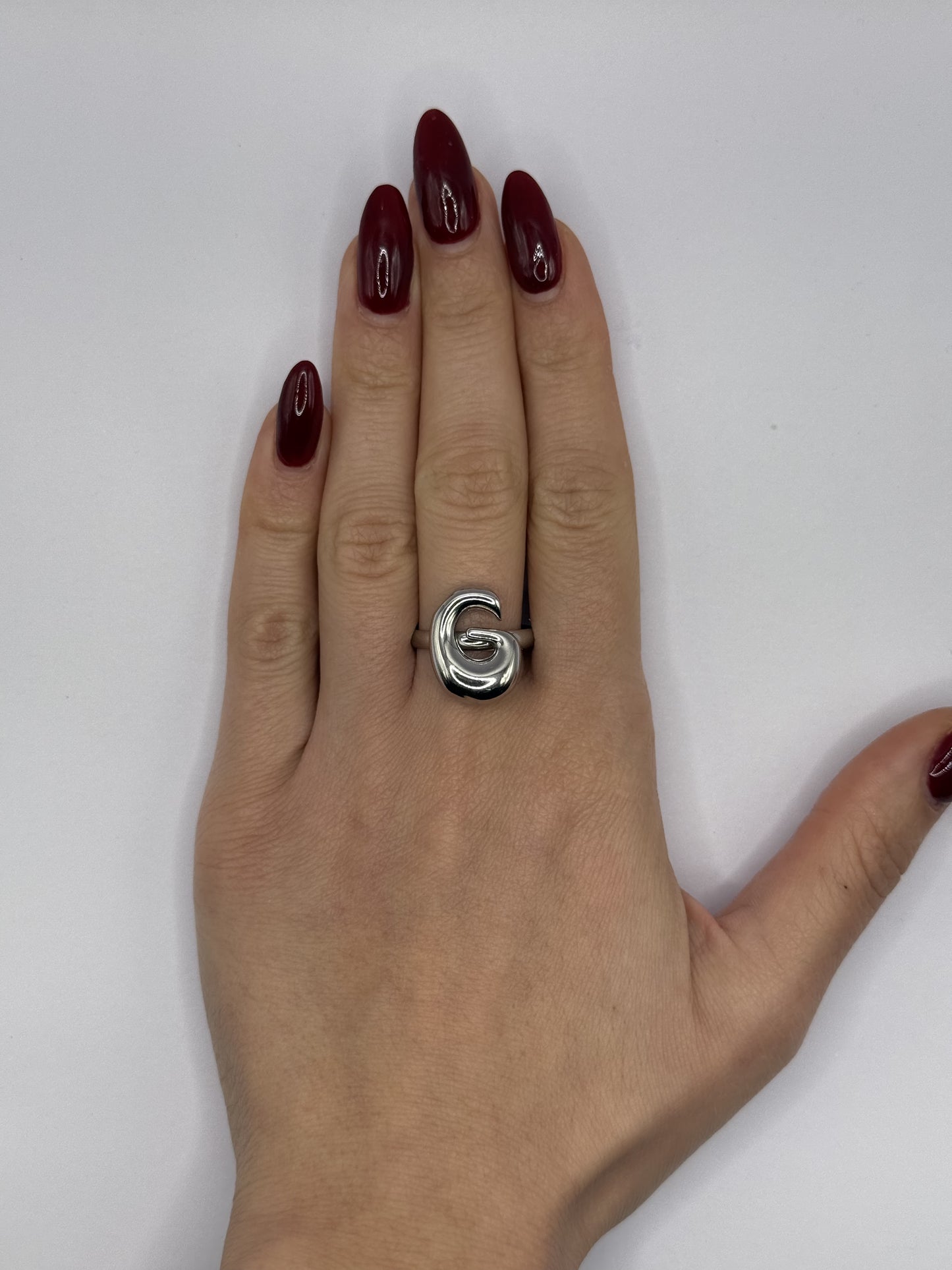 IG Initial Ring - G Silver
