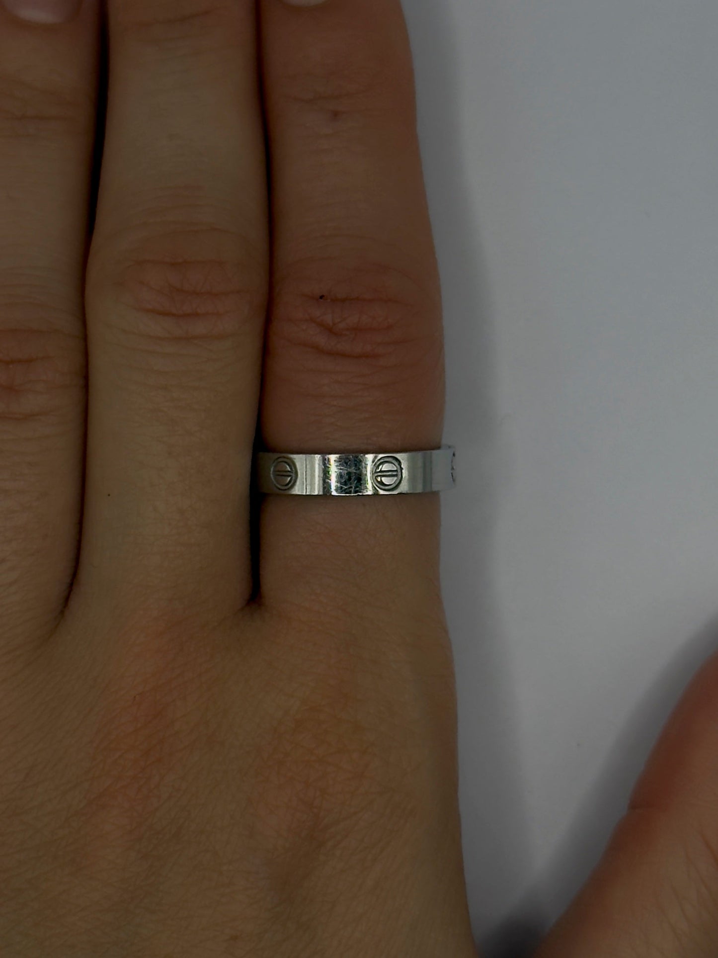 Thin Time Band Ring in Silver