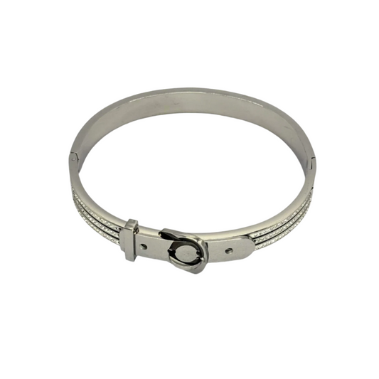 Bracciale con fibbia di diamanti - Argento