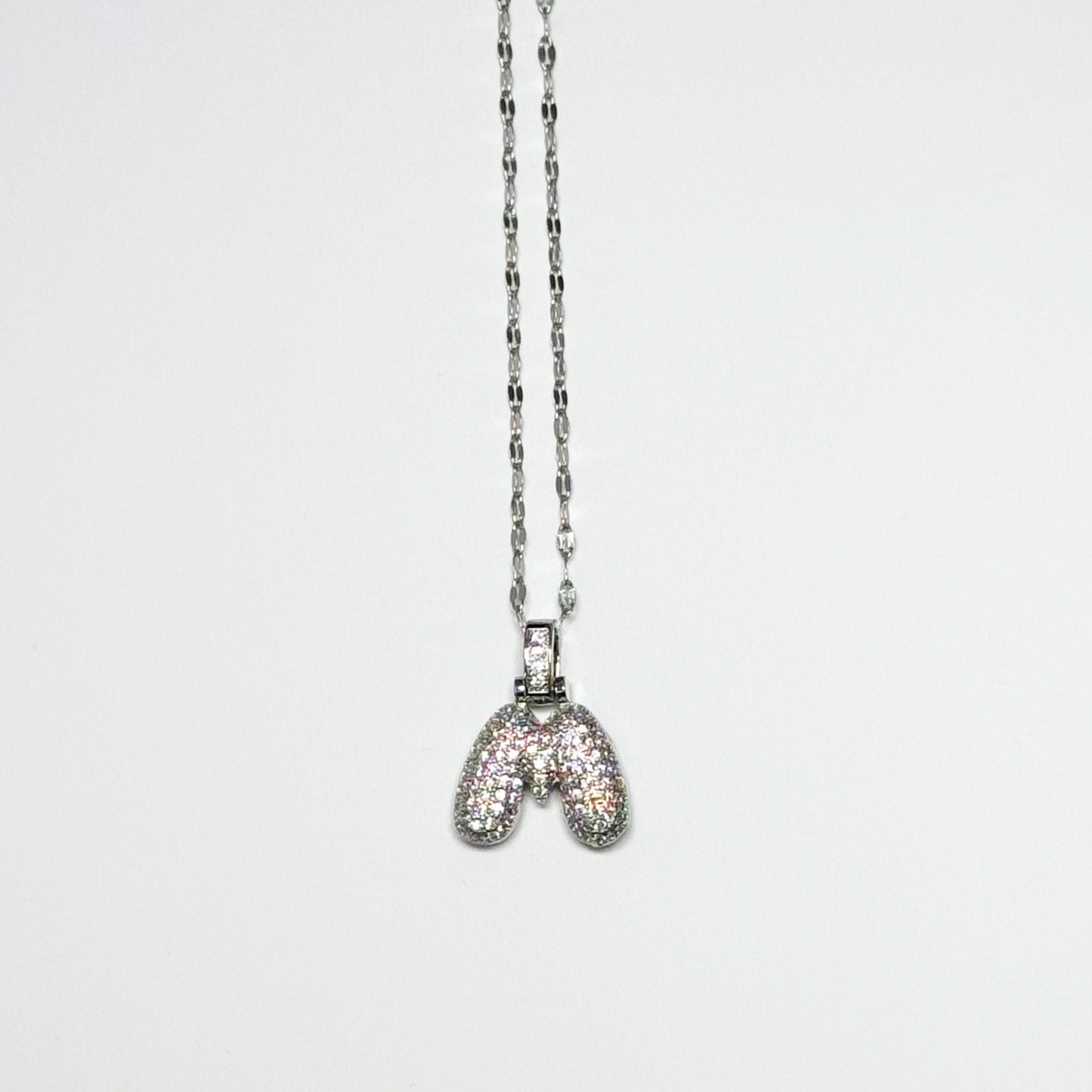 Gemma Initial Necklace- M in Silver