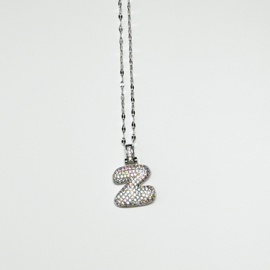 Gemma Initial Necklace- Z in Silver