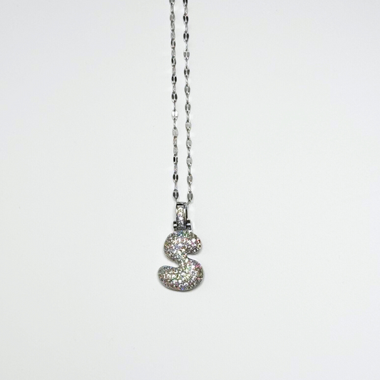 Gemma Initial Necklace- S in Silver