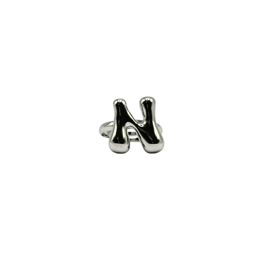 IG Initial Ring - N Silver