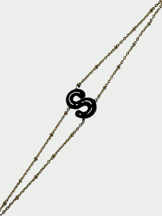 Colorful Initial Bracelet - S (Black)