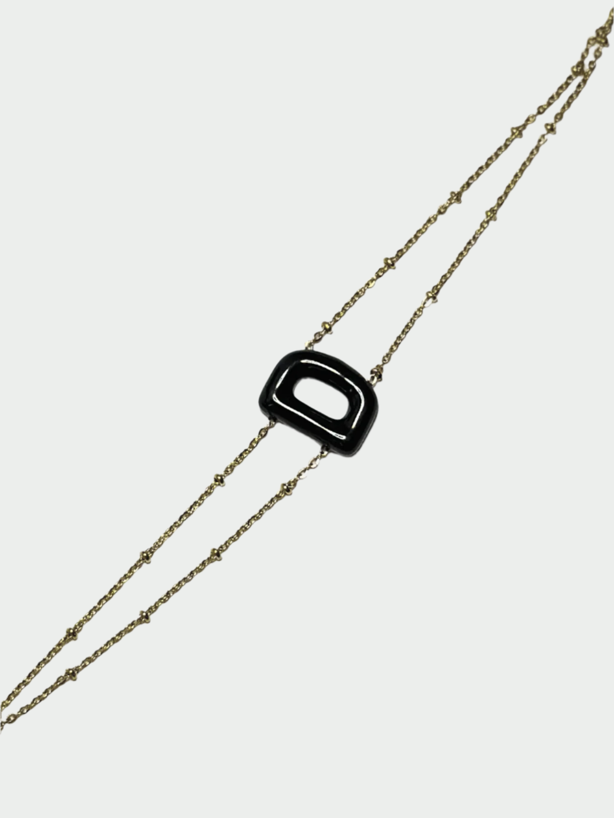 Colorful Initial Bracelet - D (Black)