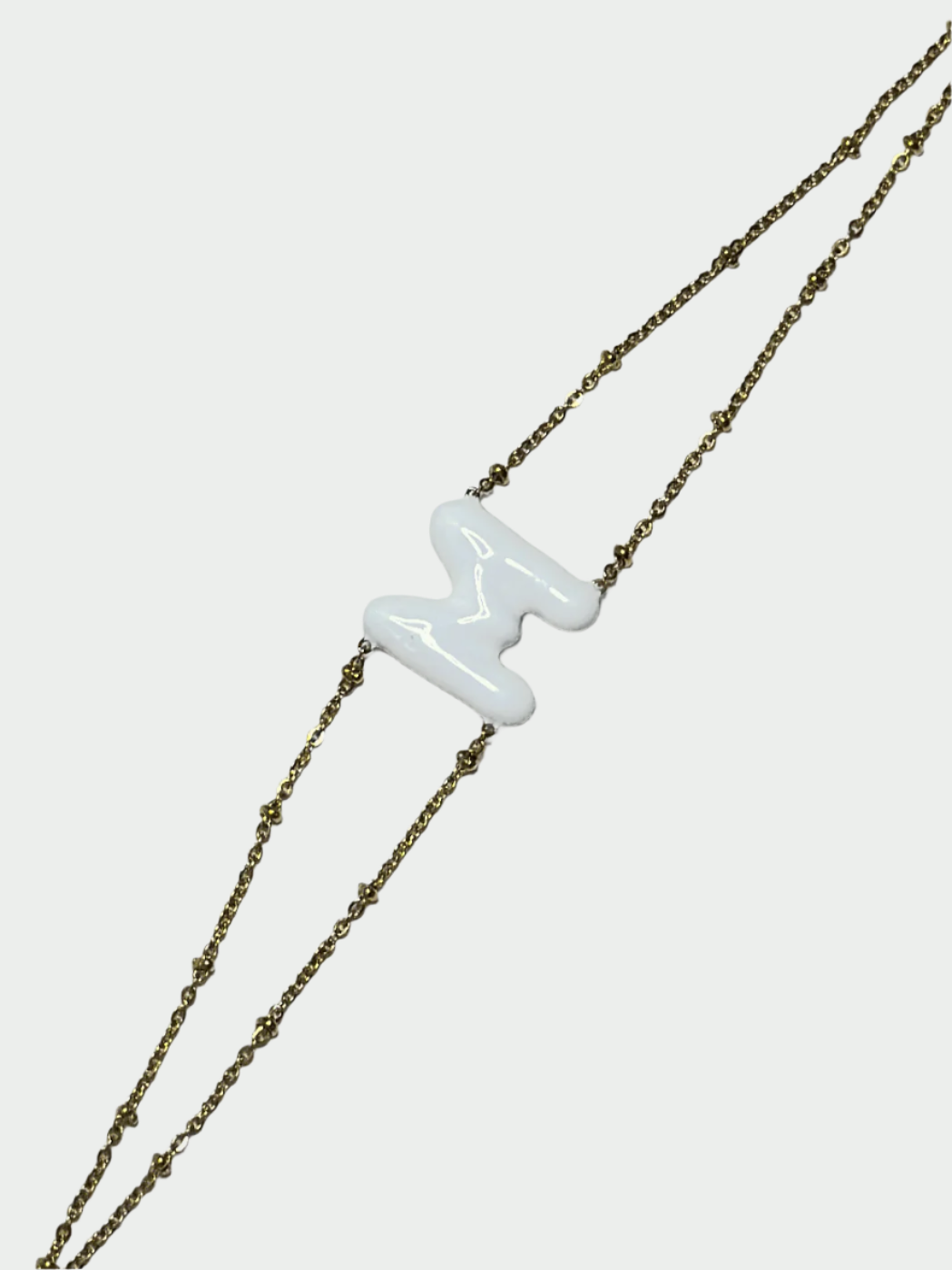 Colorful Initial Bracelet - M (White)
