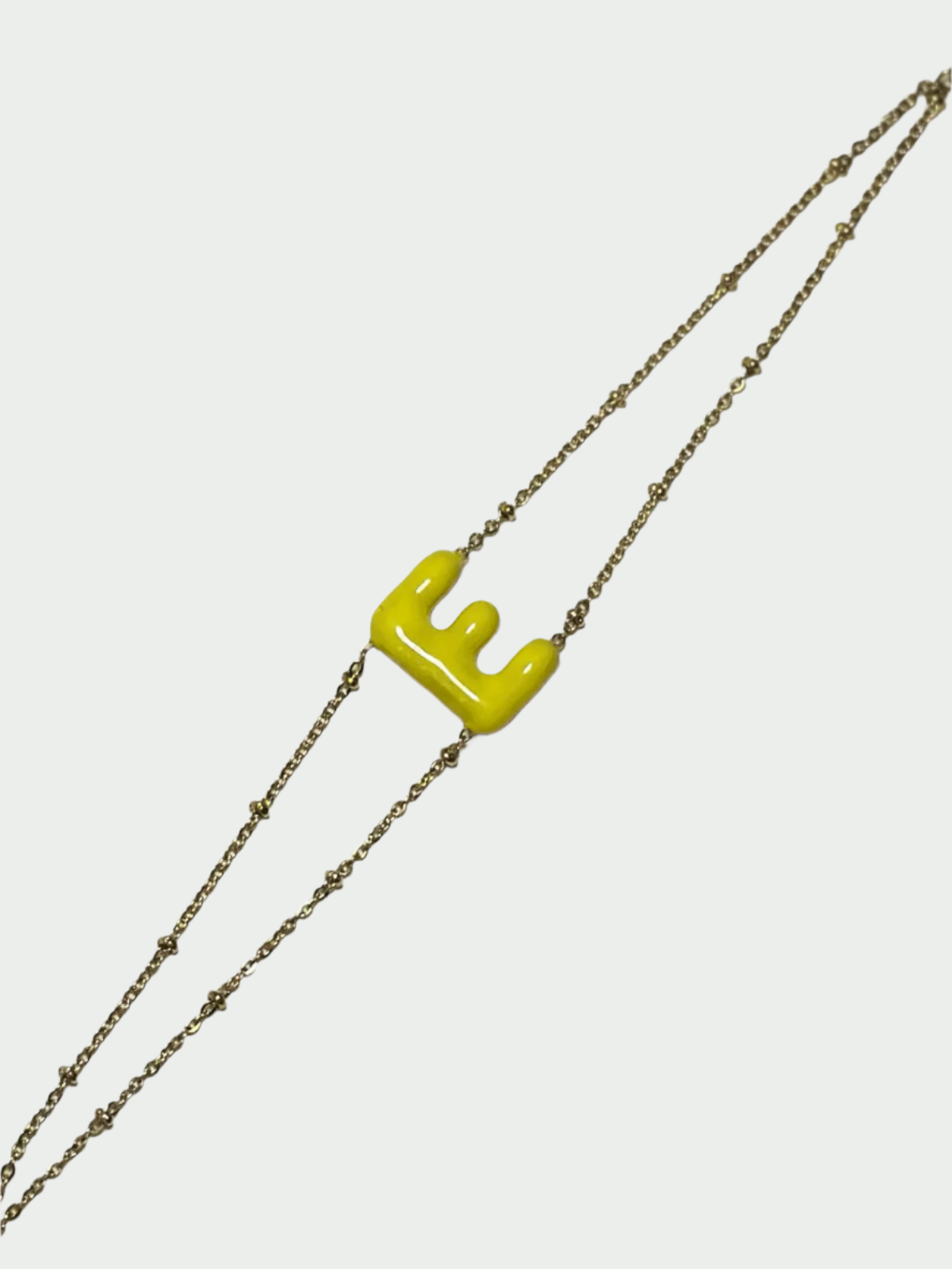 Colorful Initial Bracelet - E (Yellow)