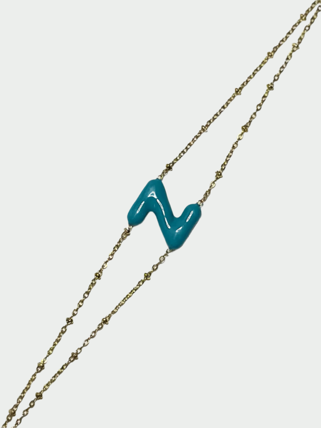Colorful Initial Bracelet - Z (Blue)