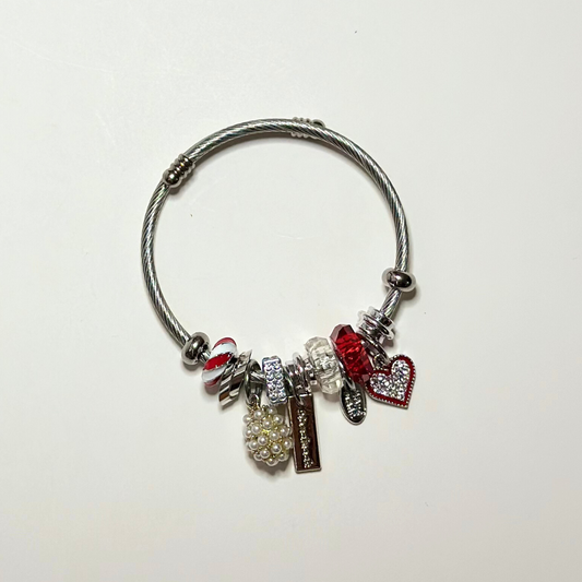 Red Heart Charm Bracelet
