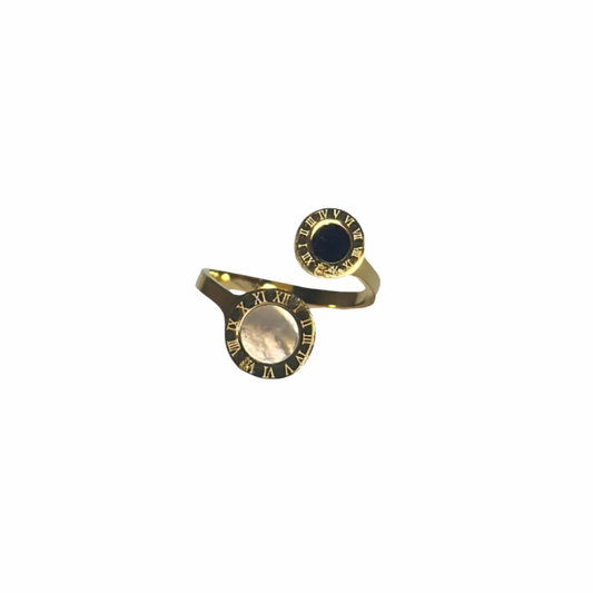 Anello del tempo bianco e nero