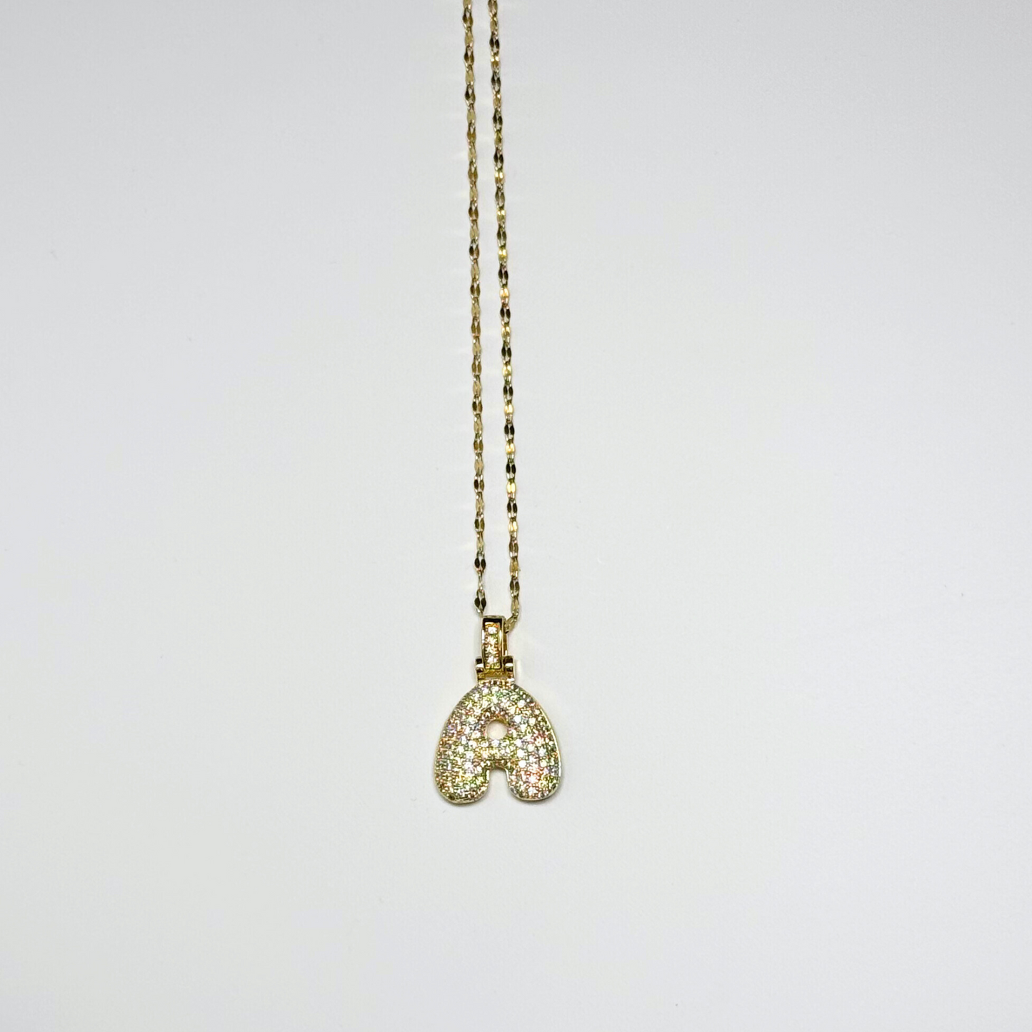 Gemma Initial Necklace- A in Gold