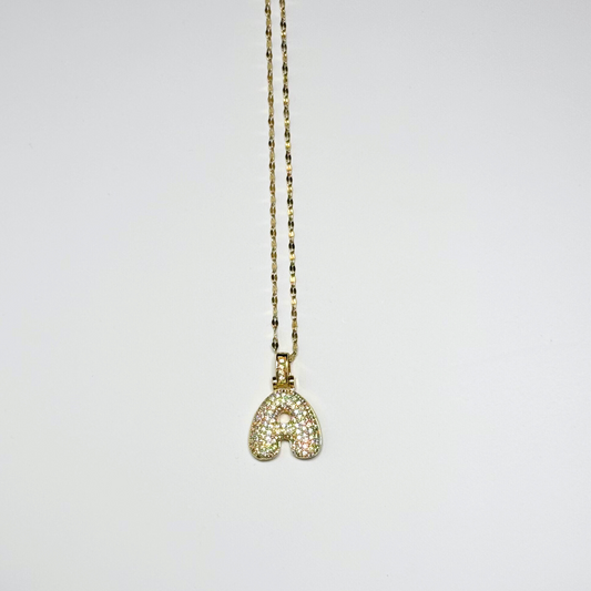 Gemma Initial Necklace- A in Gold