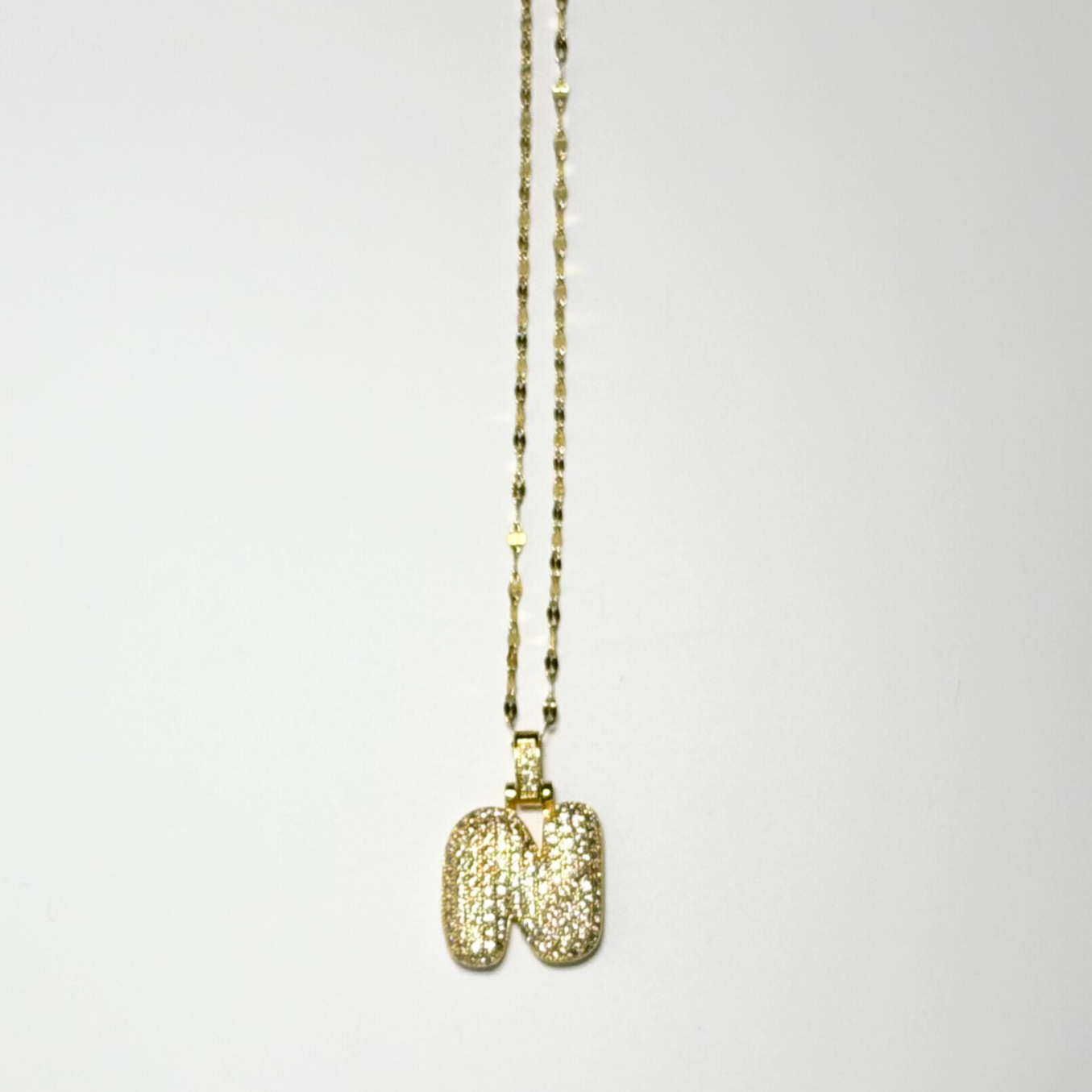 Gemma Initial Necklace- N in Gold