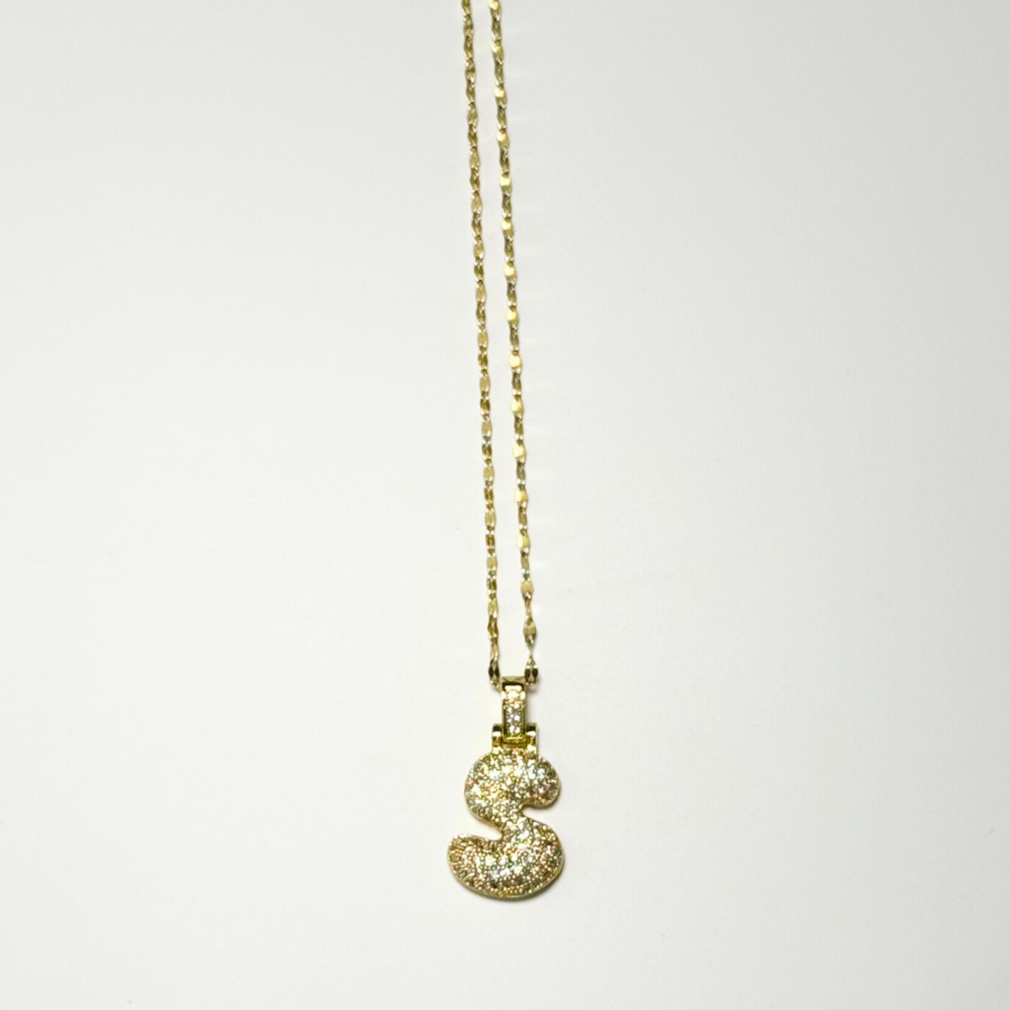 Gemma Initial Necklace- S in Gold
