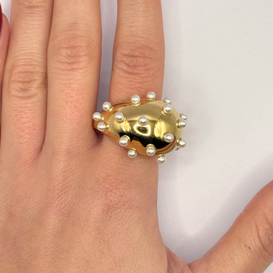 Bubble Ring with Pearls