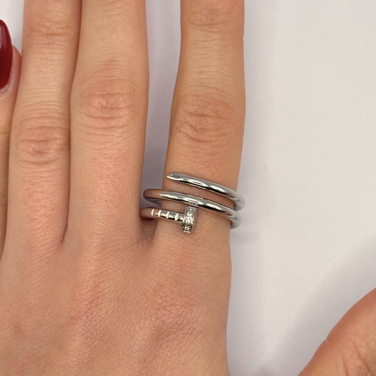 Triple-Layered Spiral Nail Ring