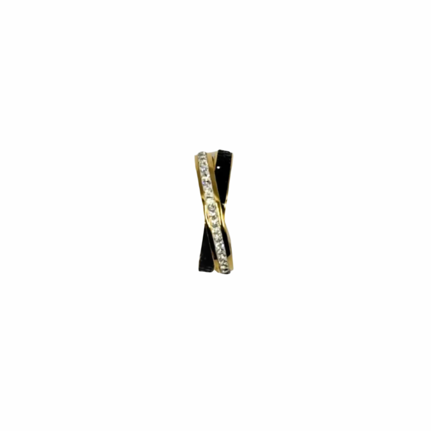 2-Tone Crossed Diamonds Ring