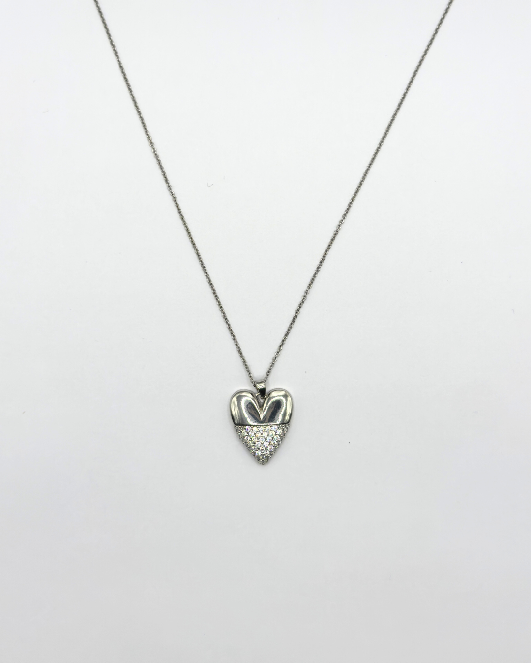 Half Dipped Diamond Necklace in Silver