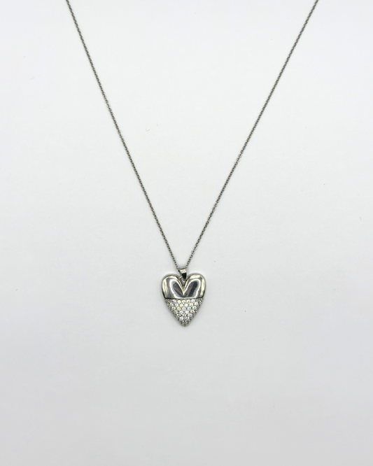 Half Dipped Diamond Necklace in Silver