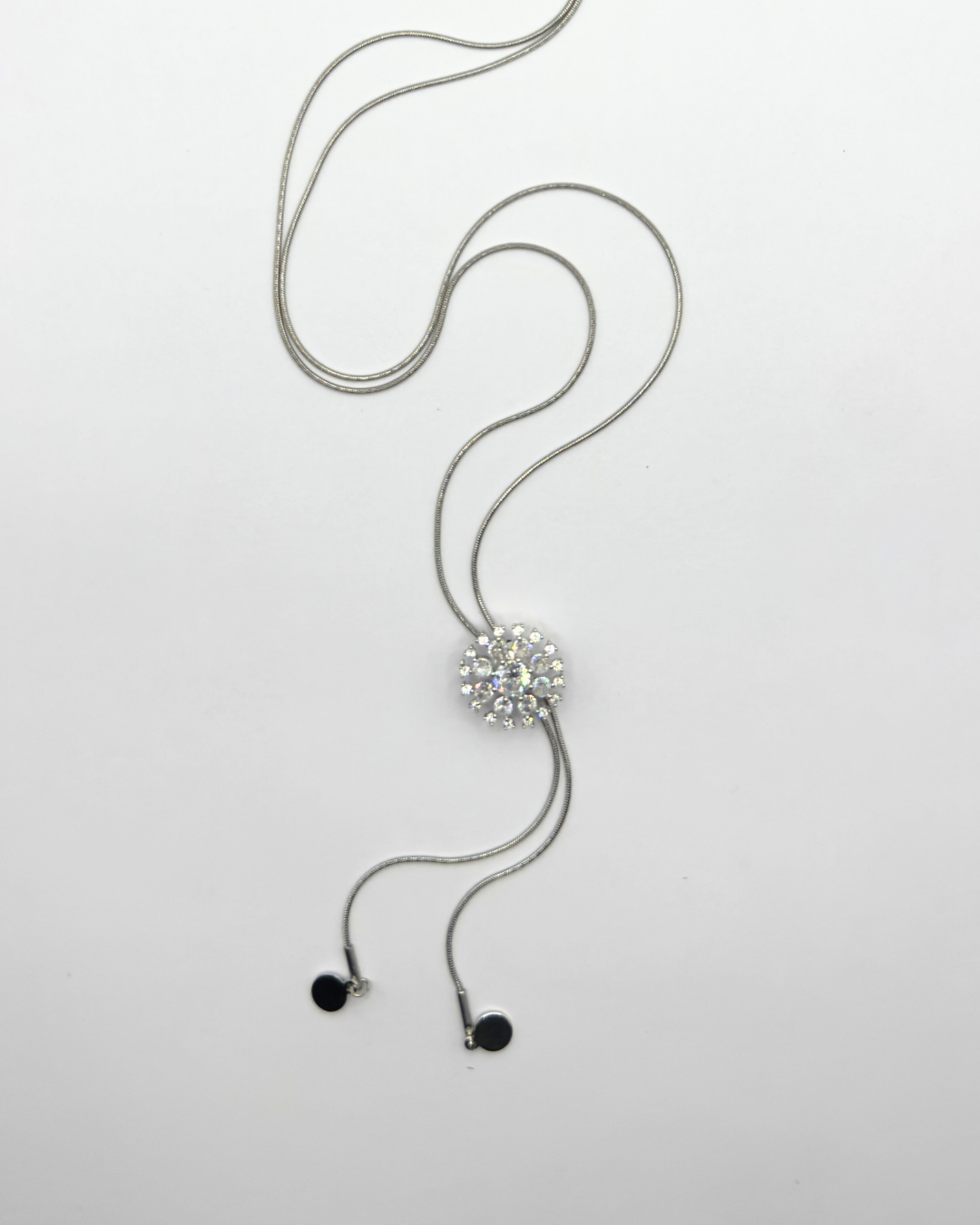 Long Adjustable Diamond Snow Flake Necklace