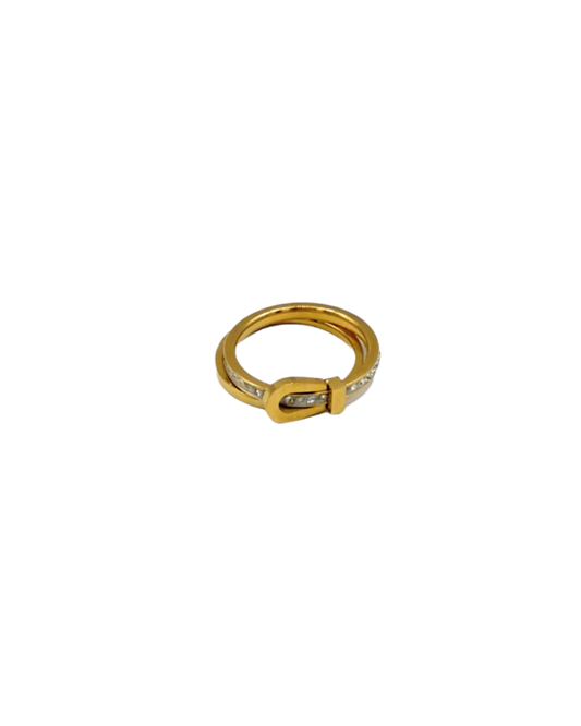 Thin Belted Ring in Gold