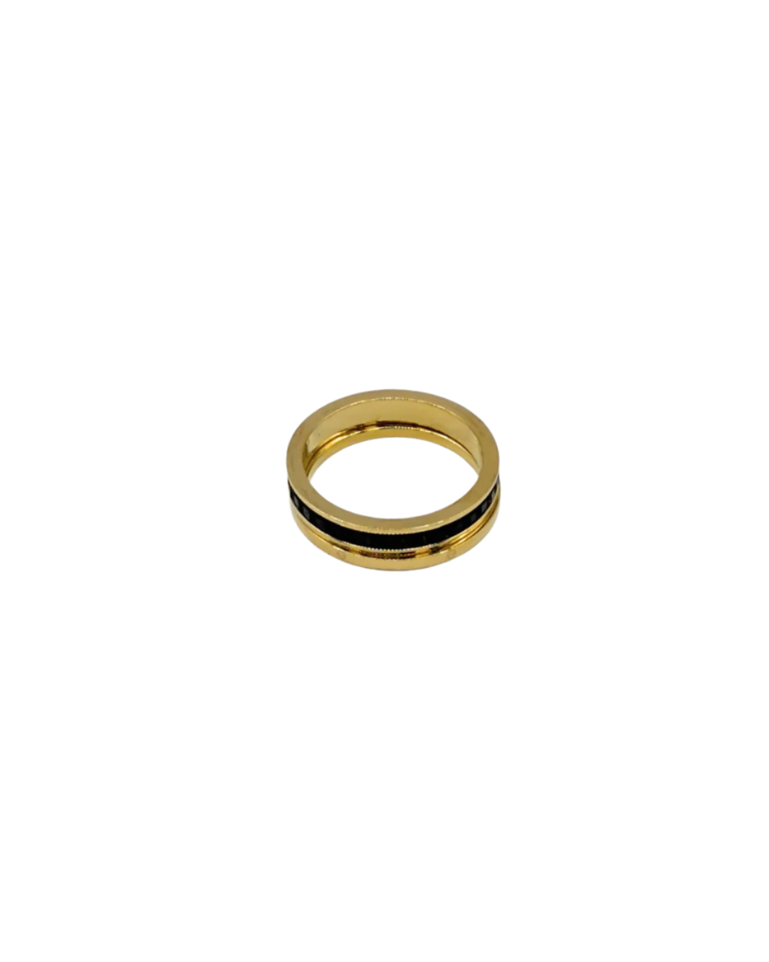 Thin Band with Black Diamonds in Gold